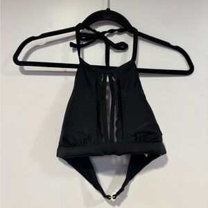 Kona Sol black cutout halter bikini swim‎ top